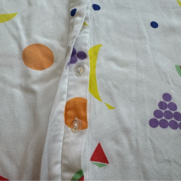 Dusen Dusen fruit print short-sleeve button-front top - Picture 7 of 8